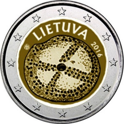 Монета 2 евро 2016 г. Литва "Балтийская культура".